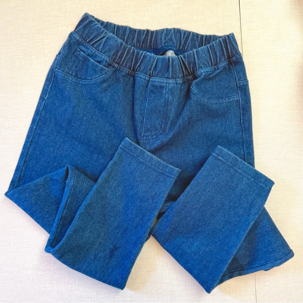 Tea Collection Kids Blue Jeans elastic waist Jeggings with pockets